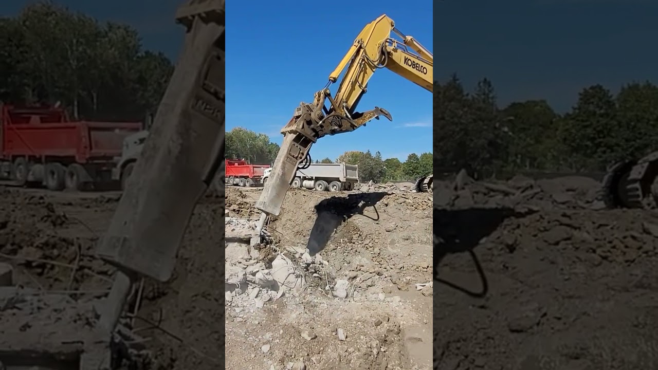 BUILDING DEMOLITION WITH EXCAVATOR ATTACHMENT UNIONVILLE Community center for seniors #construction