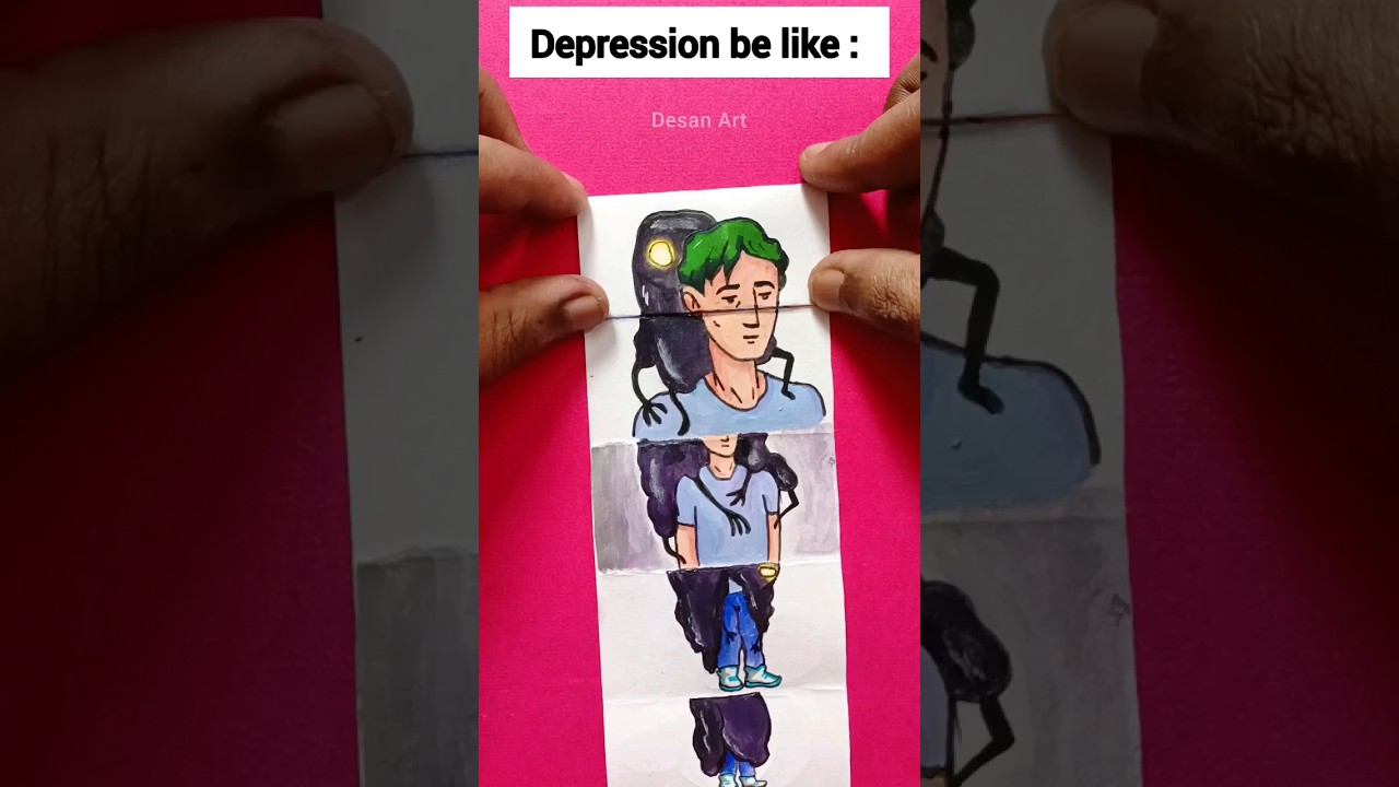 💯Depression be like : #shorts #art #youtubeshorts