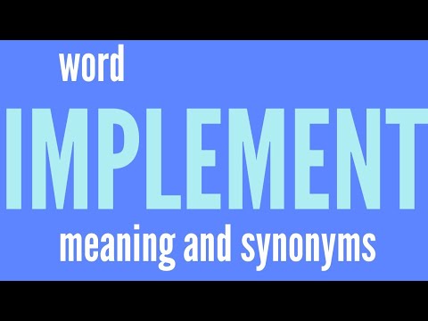 IMPLEMENT word meaning and synonyms arhn words