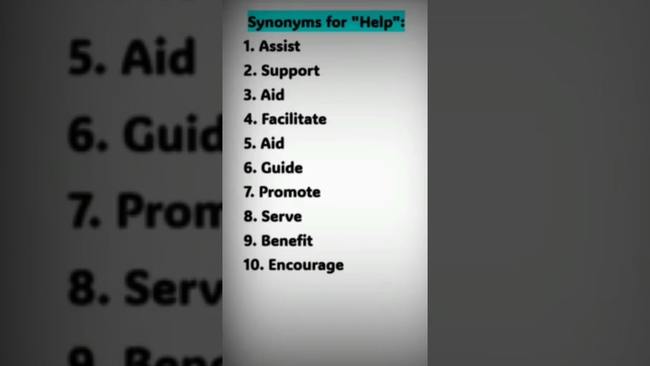 The BEST Synonyms for HELP You Never Knew Existed!