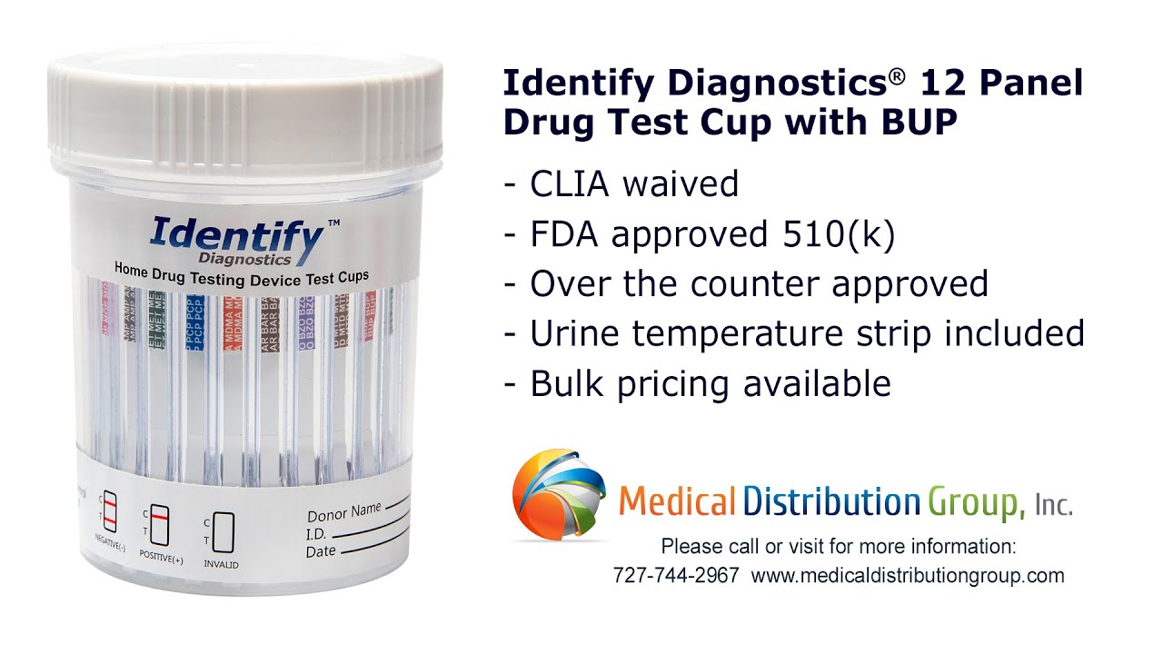 Identify Diagnostics 12 Panel Drug Test Cup with BUP - CLIA Waived FDA Approved