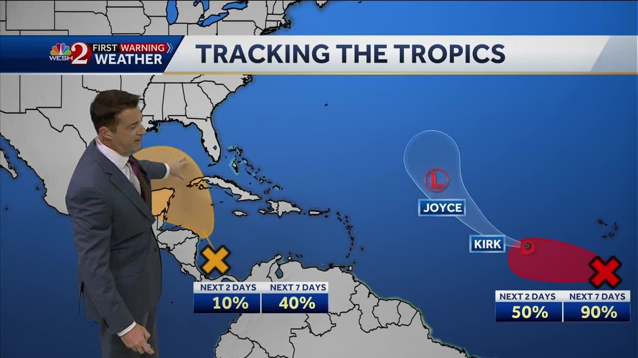 NHC monitoring Tropical Storm Kirk, Joyce and more at peak of hurricane season
