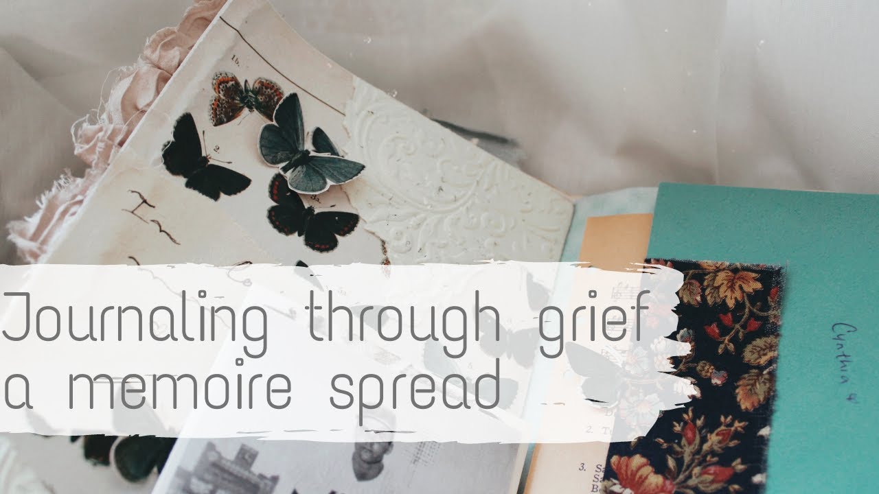 Junk journal spread in memory of a loved one | journaling through grief