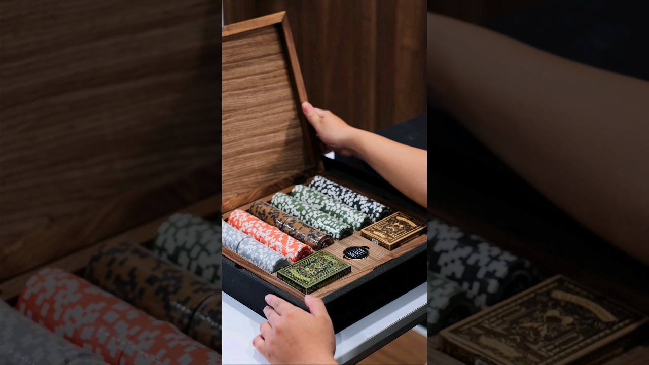 Unbox luxury with our Bowtie Poker Chip Set #poker #artdeco #pokerlife #pokernight #craftingluxury