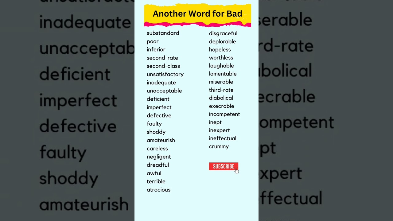 Synonyms Of Bad | Another Word For Bad #shorts #englishspeaking