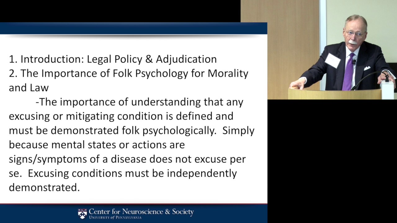 Dr. Stephen Morse presents Addiction, Choice, and Criminal Law