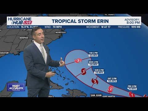 Tropical Storm Erin on its way to becoming a major hurricane