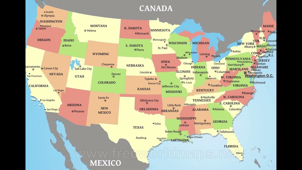 mapa de estados unidos