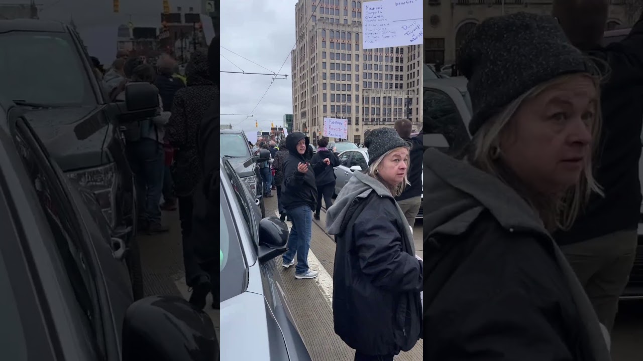 Hands Off protest in Detroit, Michigan