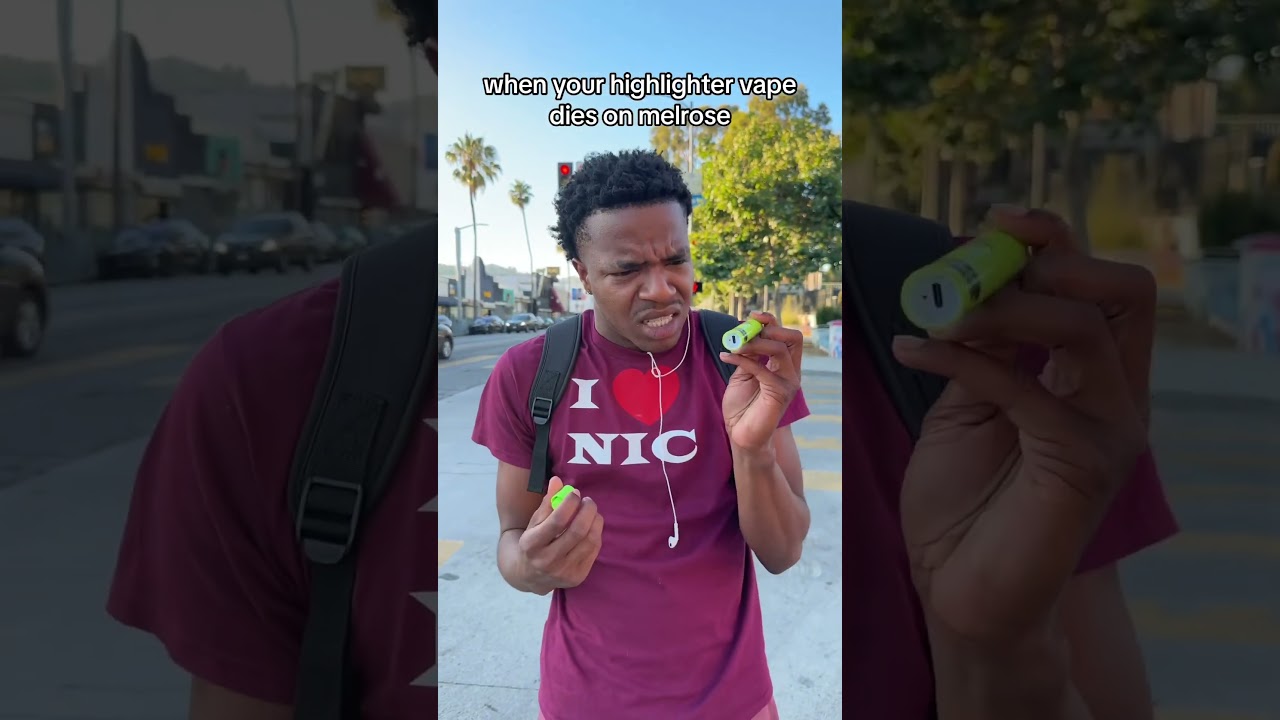 When your highlighter vape dies on melrose #vape #losangeles #california #highlight #shorts #reels
