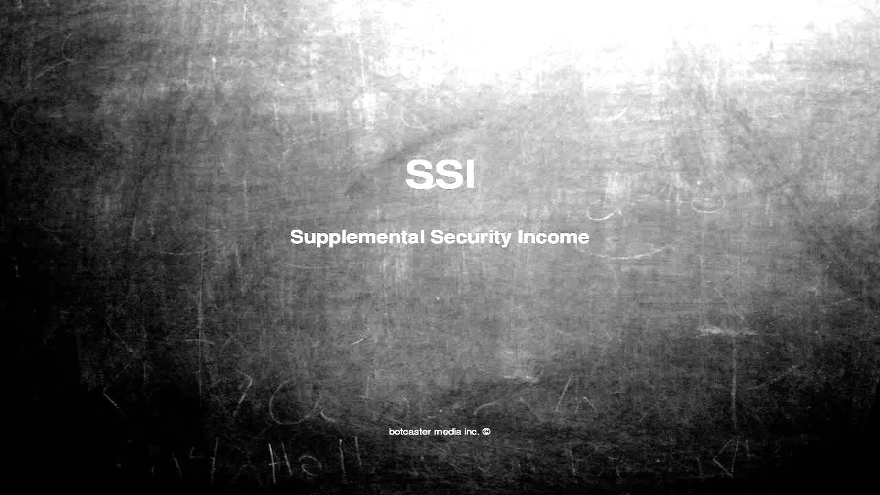 What does SSI mean