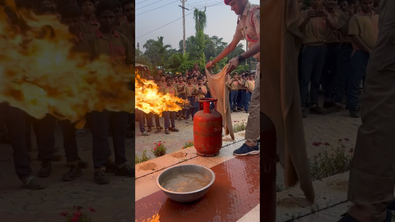 🙏🏼TY for 500M views|Household fire fighting training 🫡|#industrialskills #firefighter #fireforce
