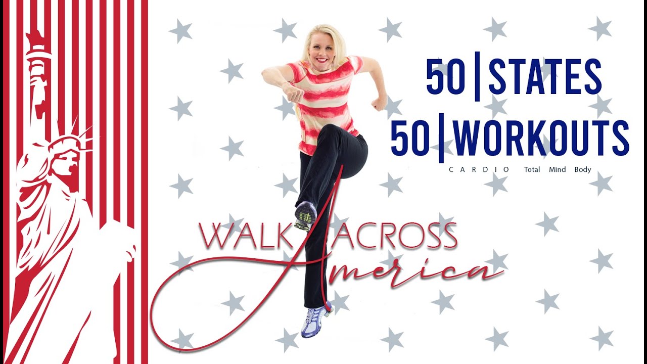 Walk Across America Program | 50 Workouts/50 States | Full-Length Cardio, Sweaty Total Body At-Home