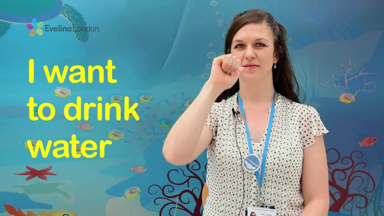 How to sign 'I want to drink water'