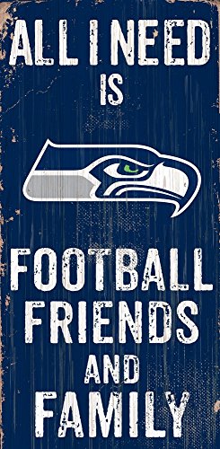 Fan Creations Need is Football, Family & Friends Sign Color Seattle Seahawks, Multicolored