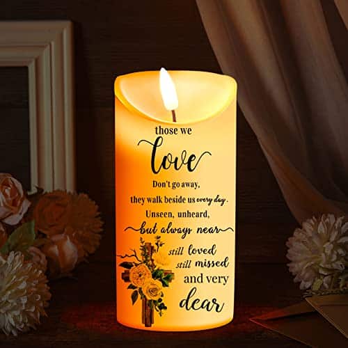 Memorial Candles Memorial Gifts LED Memorial Candles for Loss of Loved One Sympathy Flameless Candles Bereavement Gifts Battery Candles for Prayers (Bright Style, x Inch)