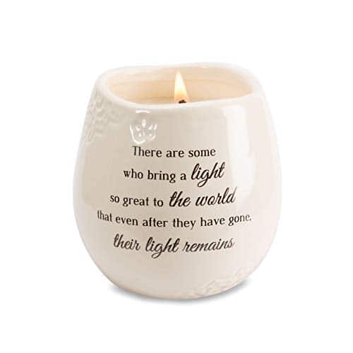 Pavilion Gift Company In Memory Light Remains Ceramic Soy Wax Candle , White oz,Floral