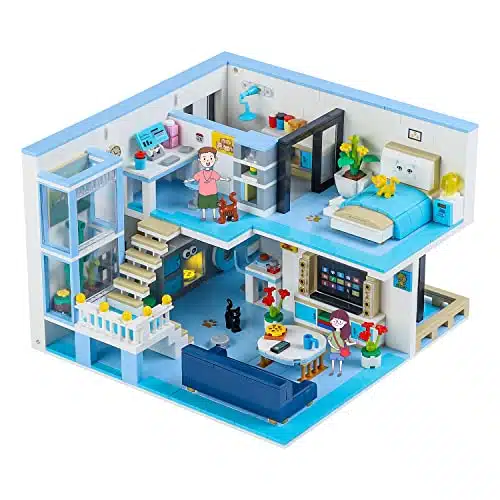 PinkBee Friends DuplexÂ Apartment Building Block Sets, Mini Dream House Home Cottage Collectible Display Modular Decor Bricks Kits Birthday Ideas Gifts for Adults Teens + (PCS)