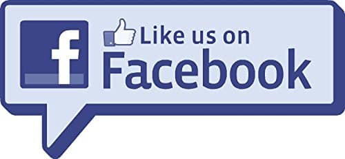Two () Like Us on Facebook Sticker Decal, inches Label for Store Window, Restaurant Door, Bar, Hotel