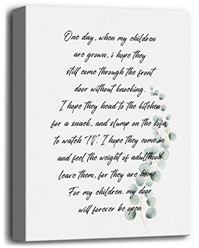 Canvas Wall Art Inspirational Quote Decor, One Day When My Children Are Grown, Motivational Wall Art, Family Signs for Home Decor, Farmhouse Rustic Funny Wall Decor, Gift for Home Decor x