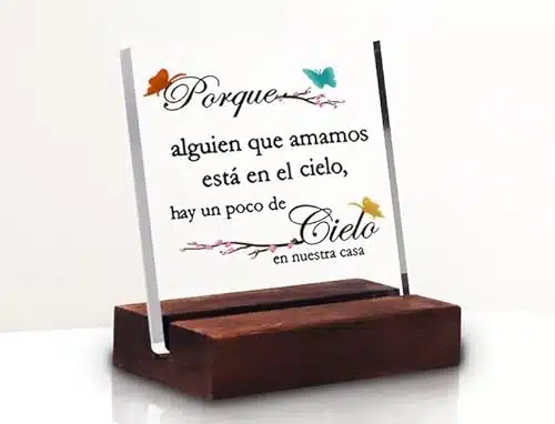 Finamille Sympathy Gifts in Spanish Style Clear Acrylic Desk Decorative Sign Religious for Loss of Mother Father Husband Loved One Grieving Funeral Loving Memory Wedding