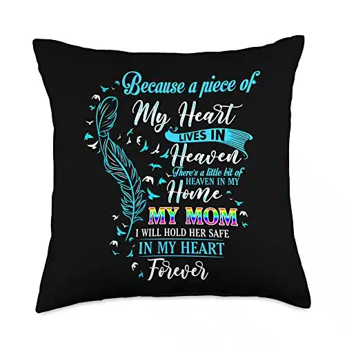 I Miss My Mom, Missed Memories Of My Mom In Heaven There's A Little Bit of Heaven in My Home My Mom in My Heart Throw Pillow, x, Multicolor