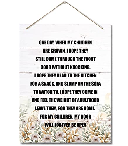 Inspirational Wood Art Signs, One Day When My Children Are Grown Sign, Hanging Printed Wall Plaque Wood Signs, Farmhouse Rustic Funny Wall Decor, Gift for Friend and Family Member X inch