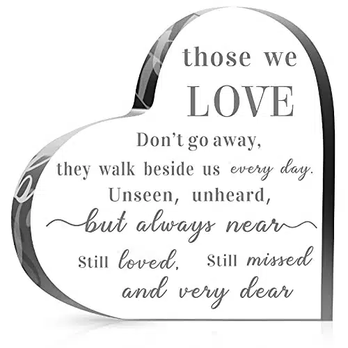 Sympathy Gifts Memorial Bereavement Gifts Acrylic Heart Condolence Remembrance Gifts for Loss of Loved One Father Mother(Simple Style, x x Inch)