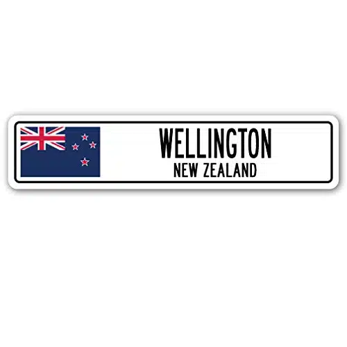 Wellington, New Zealand Street Sign New Zealander Kiwi Flag City Country Gift