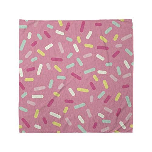 Ambesonne Unisex Bandana, Pink and White Donut Sprinkles, Pink Yellow