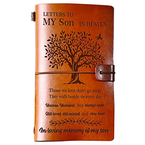 BeauGift Memorial Gifts for Loss of Son Refillable Leather Journal, Sympathy Gifts for Loss of Son Bereavement Gift, Son Memorial Remembrance Gift  Those We Love Don't Go Away
