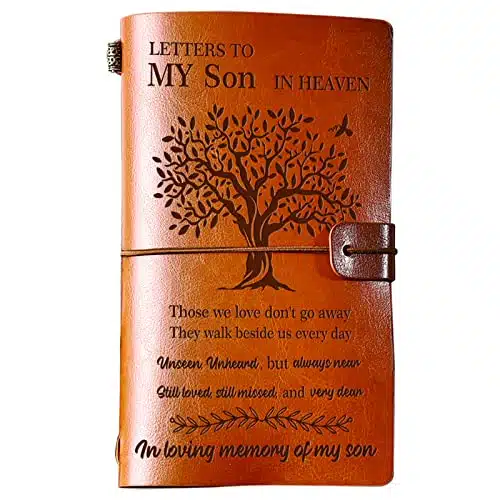 BeauGift Memorial Gifts for Loss of Son Refillable Leather Journal, Sympathy Gifts for Loss of Son Bereavement Gift, Son Memorial Remembrance Gift  Those We Love Don't Go Away
