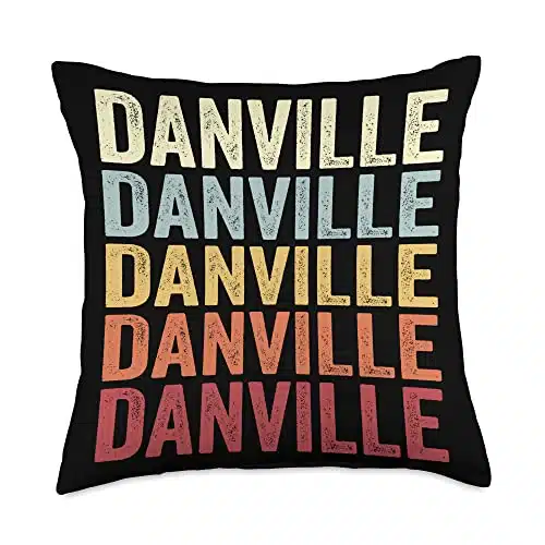 Danville Kentucky Danville KY Retro Vintage Text Throw Pillow, x, Multicolor