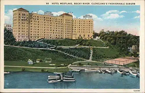 Hotel Westlake, Rocky River, Fashionable Suburb Cleveland, Ohio OH Original Antique Postcard