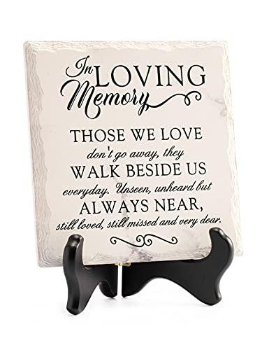 LukieJac Sympathy Gifts for Loss of Loved One In Memory of Mother Father Plaque with Wooden Stand BereavementCondolencesGrief Gifts Funeral Decor Sign Sorry for Your Loss Reme