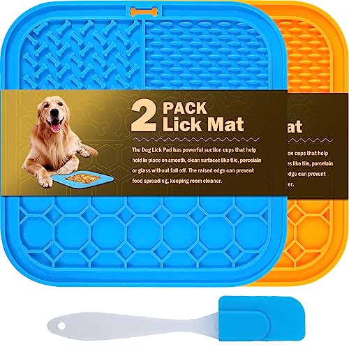 MooonGem PCS Lick Mat for Dogs, Slow Feeder Licking Mat, Anxiety Relief Lick Pad with Suction Cups for Peanut Butter Food Treats Yogurt, Pets Bathing Grooming Training Calming