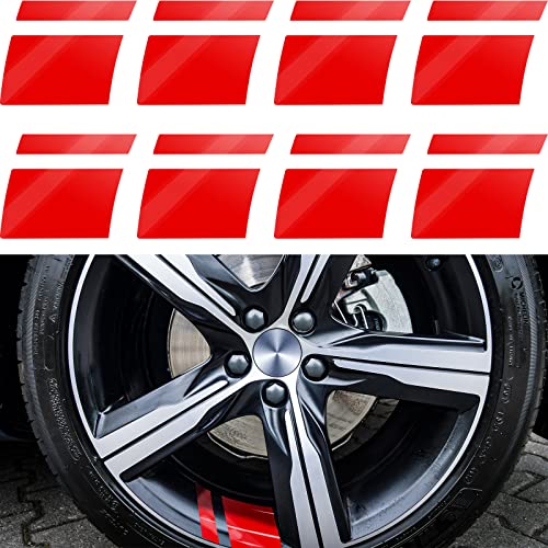 Pcs Wheel Rim Decal Stripes Car Decals Reflective Car Stickers Automotive Decals Hash Stripe Stickers for Inch Wheels Tire Rim Safety Decoration Accessories (Red) (Red)