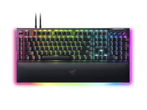 Razer BlackWidow VPro Wired Mechanical Gaming Keyboard Yellow Switches   Linear & Silent   Doubleshot ABS Keycaps   Command Dial   Programmable Macros   Chroma RGB   Magnetic Wrist Rest