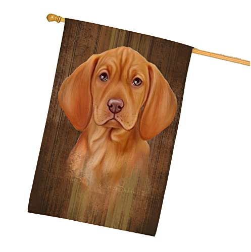 Rustic Vizsla Dog House Flag   Outdoor Double Sided Pet Portrait Weather Resistant Premium Quality Home Decorative Flags   % Polyester w x h, HFLG