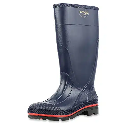 Servus MAX PVC Chemical Resistant Soft Toe Women's Work Boots, Navy, Red & Black ()