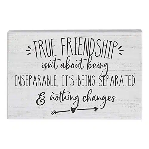 Simply Said, INC Small Talk Friendship Sign   True Friendship Isn't About Being Inseparable   x inch Wood Sign   Heartwarming Message About Friendship   Real Wood Sign   Made 