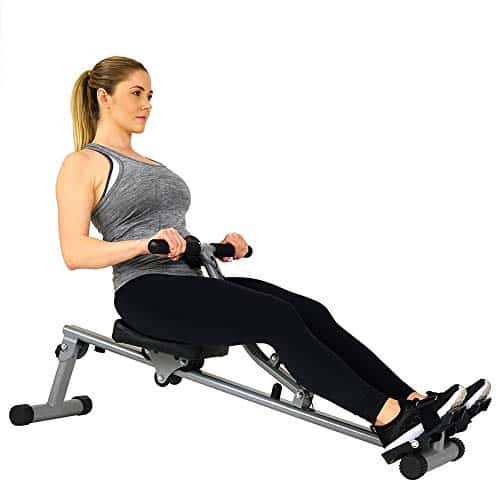 Sunny Health & Fitness SF R Rowing Machine Rower with Level Adjustable Resistance, Digital Monitor and KG Max Weight