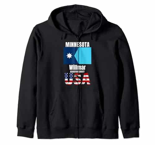 Willmar Minnesota MN, Kandiyohi County, State Flag, Zip Hoodie