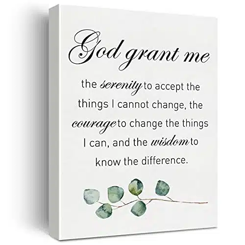 Christian Canvas Wall Art God Grant Me the Serenity Canvas Print Positive Serenity Prayer Scripture Canvas Painting Religious Home Wall Decor Framed Gift xInch