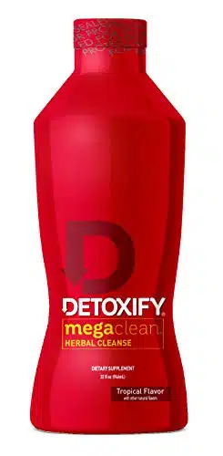 Detoxify Mega Clean Herbal Cleanse  Tropical Flavor  oz  Liquid Detox Drink for Dietary Supplement  Enhanced with Milk Thistle Extract, Ginseng Root & Guarana Seed Extract   P