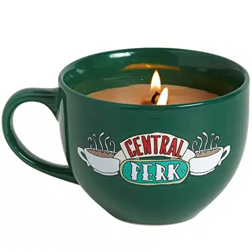 Friends Candle in Central Perk Coffee Mug, Coffee Scented   Natural Soy & Coco Wax   Officially Licensed Friends Merchandise Decor   Great Gift for Adults &Teens   oz