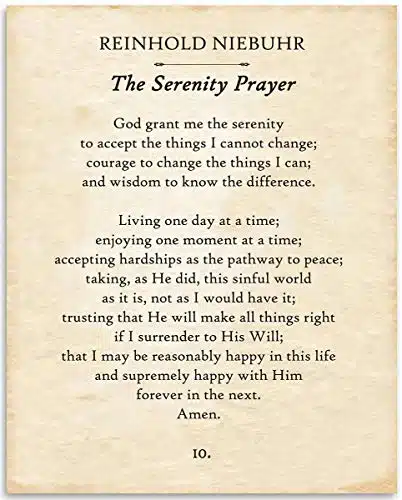 Reinhold Niebuhr   Serenity Prayer, God Grant Me Serenity, Courage, Wisdom   xUnframed Typography Book Page Print   Great Spiritual Gift and Decor Under $