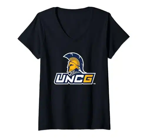 Womens UNC Greensboro Spartans Icon Officially Licensed V Neck T Shirt