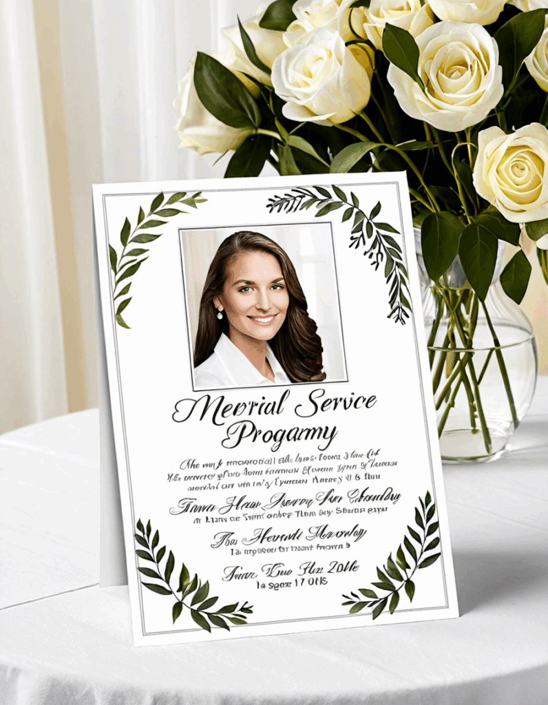 memorial service program template